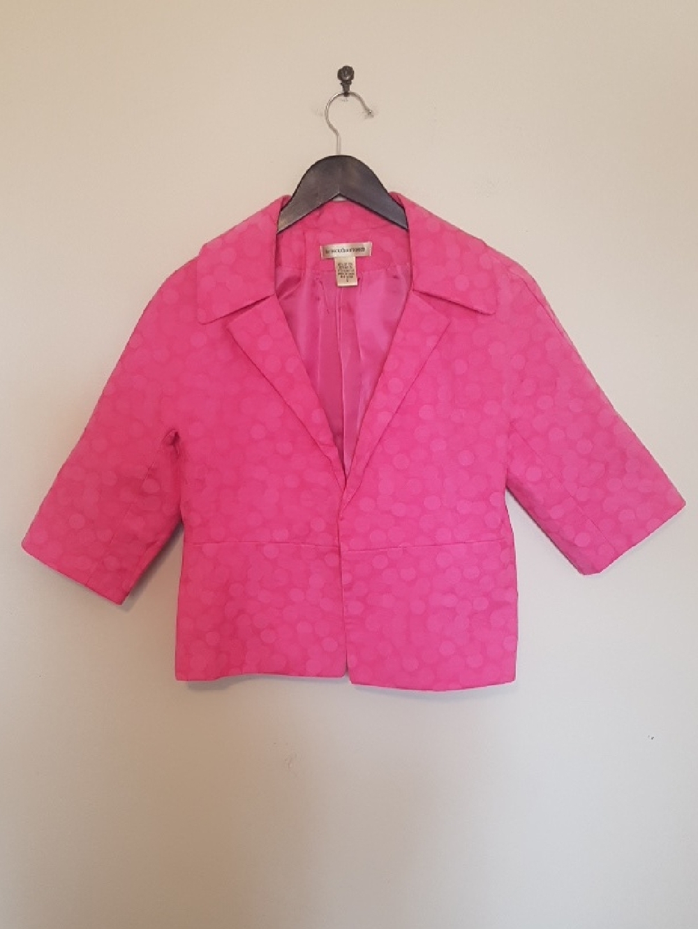Patrick Christopher Pink Crop Blazer - Women's Polka Dot Jacket